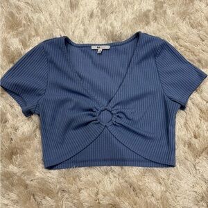 Blue Crop top with metal ring, size-M